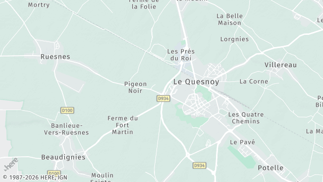 Carte de la zone d'intervention à Le Quesnoy