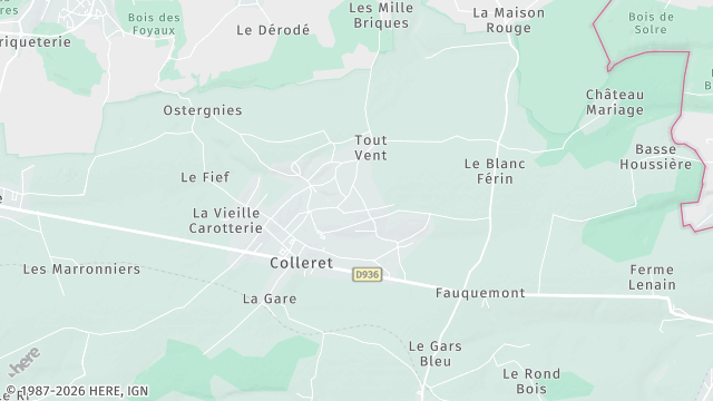 Carte de la zone d'intervention à Colleret