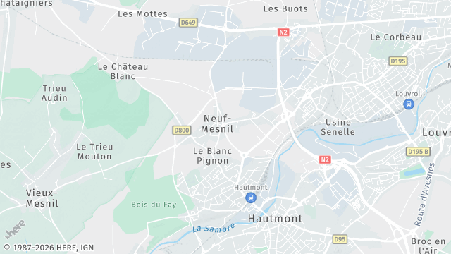 Carte de la zone d'intervention à Neuf-Mesnil