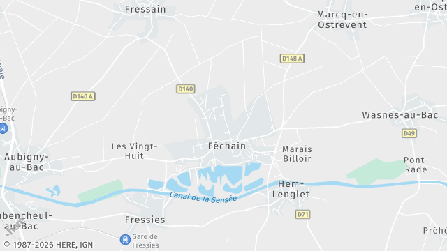 Carte de la zone d'intervention à Féchain