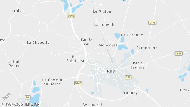 Carte de la zone d'intervention à Rue