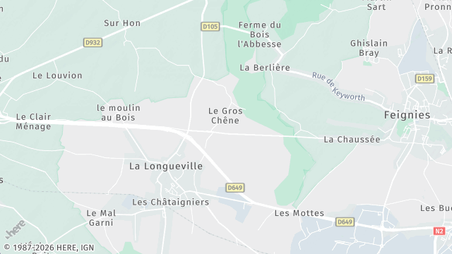 Carte de la zone d'intervention à La Longueville