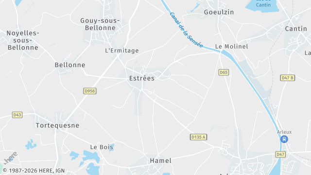 Carte de la zone d'intervention à Estrées