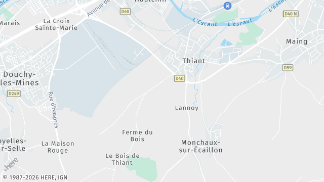 Carte de la zone d'intervention à Thiant