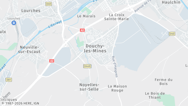 Carte de la zone d'intervention à Douchy-les-Mines