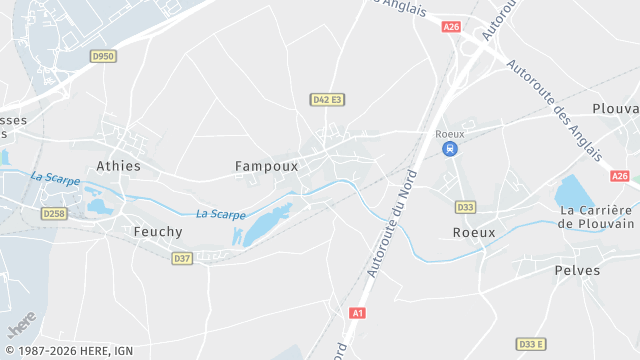 Carte de la zone d'intervention à Fampoux