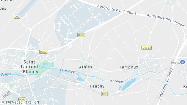Carte de la zone d'intervention à Athies