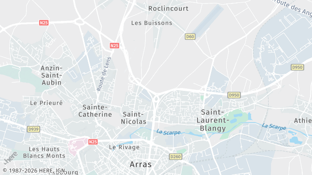 Carte de la zone d'intervention à Saint-Nicolas