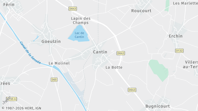Carte de la zone d'intervention à Cantin