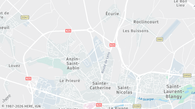 Carte de la zone d'intervention à Sainte-Catherine