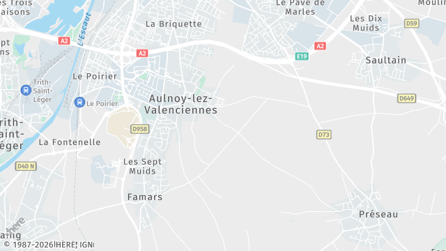 Carte de la zone d'intervention à Aulnoy-lez-Valenciennes