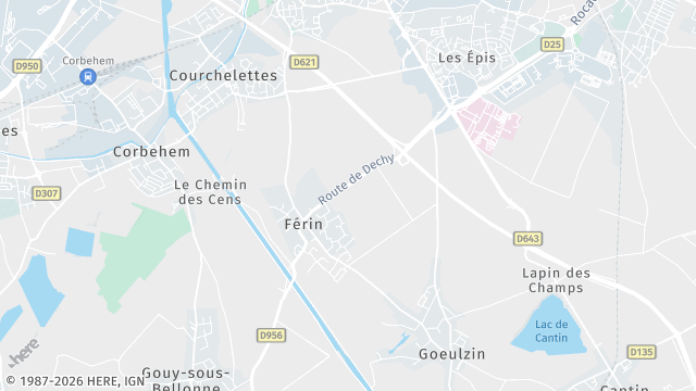 Carte de la zone d'intervention à Férin