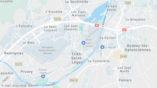 Carte de la zone d'intervention à Trith-Saint-Léger