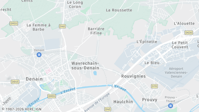 Carte de la zone d'intervention à Wavrechain-sous-Denain