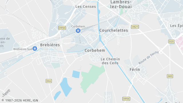 Carte de la zone d'intervention à Corbehem