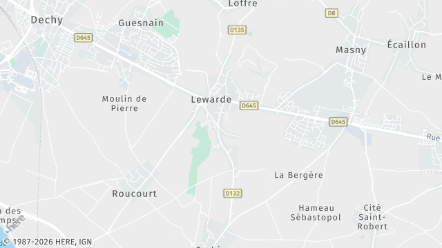 Carte de la zone d'intervention à Lewarde