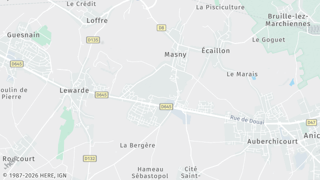 Carte de la zone d'intervention à Masny