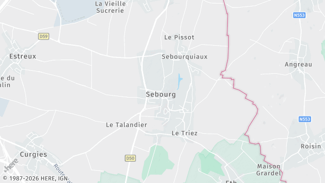 Carte de la zone d'intervention à Sebourg