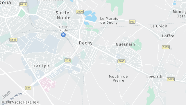 Carte de la zone d'intervention à Dechy