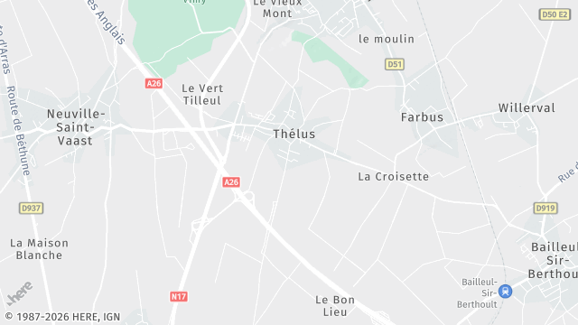 Carte de la zone d'intervention à Thélus