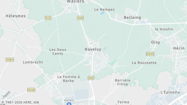 Carte de la zone d'intervention à Haveluy