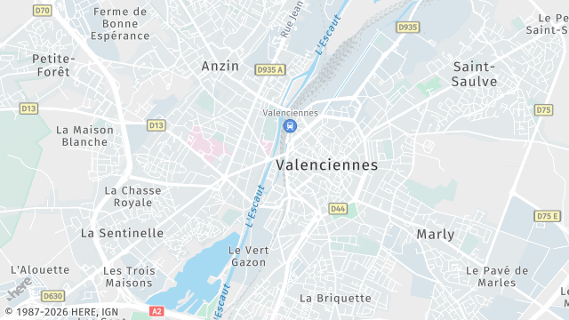 Carte de la zone d'intervention à Valenciennes