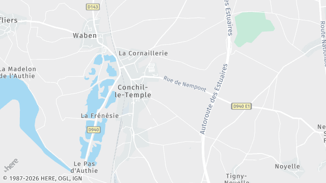 Carte de la zone d'intervention à Conchil-le-Temple
