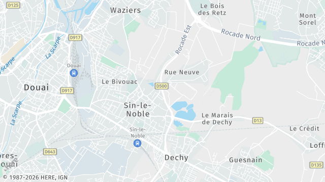 Carte de la zone d'intervention à Sin-le-Noble