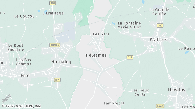 Carte de la zone d'intervention à Hélesmes