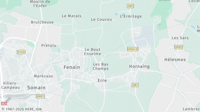 Carte de la zone d'intervention à Erre