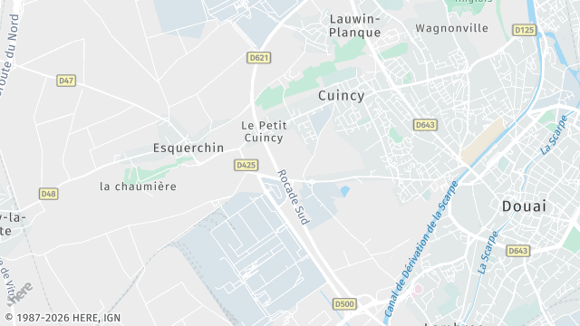 Carte de la zone d'intervention à Cuincy