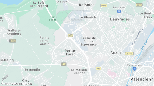 Carte de la zone d'intervention à Petite-Forêt