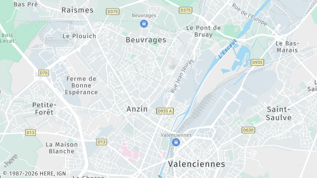 Carte de la zone d'intervention à Anzin