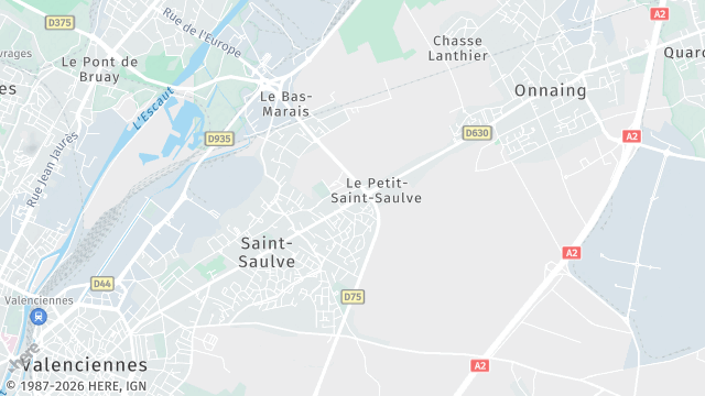 Carte de la zone d'intervention à Saint-Saulve