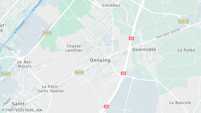 Carte de la zone d'intervention à Onnaing