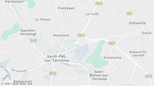 Carte de la zone d'intervention à Saint-Pol-sur-Ternoise