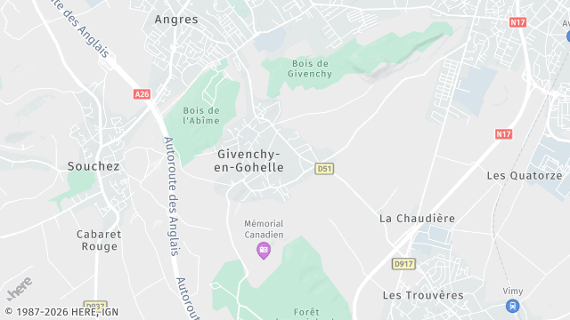 Carte de la zone d'intervention à Givenchy-en-Gohelle