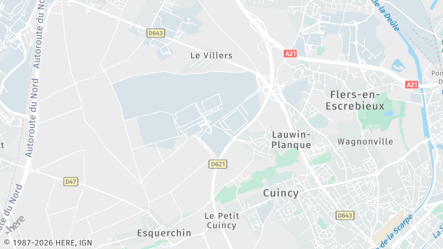 Carte de la zone d'intervention à Lauwin-Planque