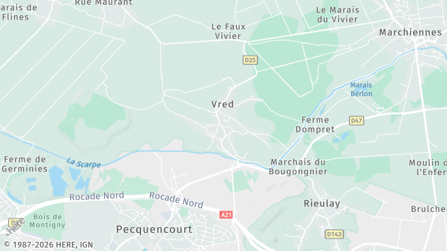 Carte de la zone d'intervention à Vred