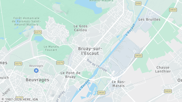 Carte de la zone d'intervention à Bruay-sur-l'Escaut
