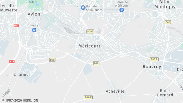 Carte de la zone d'intervention à Méricourt