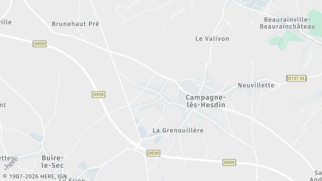 Carte de la zone d'intervention à Campagne-lès-Hesdin