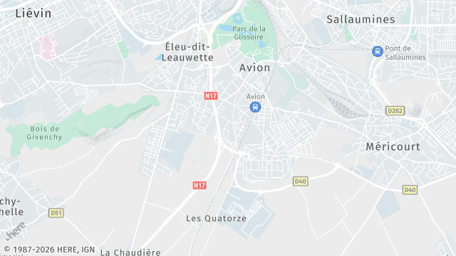 Carte de la zone d'intervention à Avion