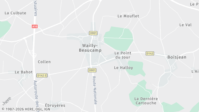 Carte de la zone d'intervention à Wailly-Beaucamp