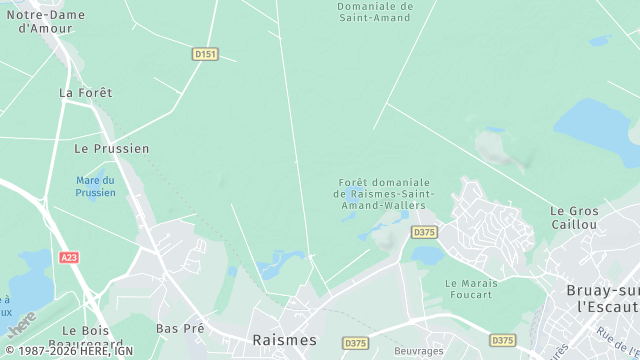 Carte de la zone d'intervention à Raismes