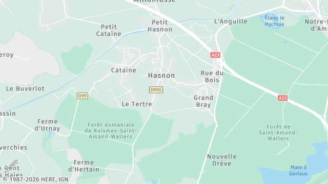 Carte de la zone d'intervention à Hasnon