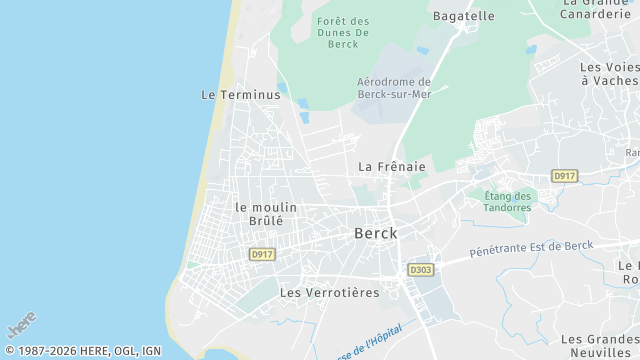 Carte de la zone d'intervention à Berck
