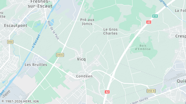 Carte de la zone d'intervention à Vicq
