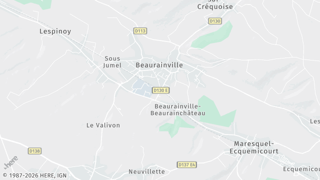 Carte de la zone d'intervention à Beaurainville
