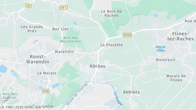 Carte de la zone d'intervention à Râches